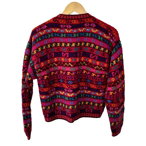 Peruvian Connection 100% Alpaca Cardigan Sweater Size Medium Colorful Peru - Picture 8 of 8